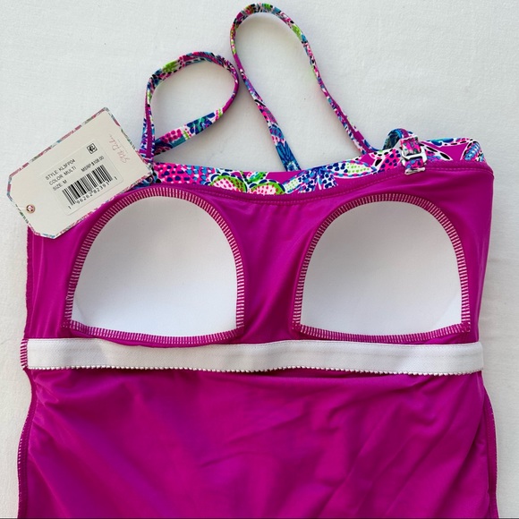 Stella Parker Women M Swimming Suit Tropical Floral 1 piece Multicolor NWT $108‎ - Picture 4 of 5